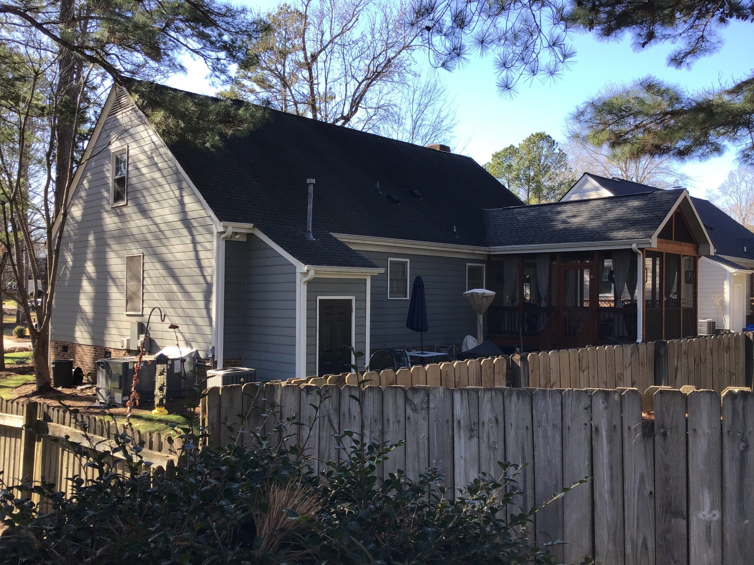 Raleigh NC Home Before Exterior Transformation (Back View)
