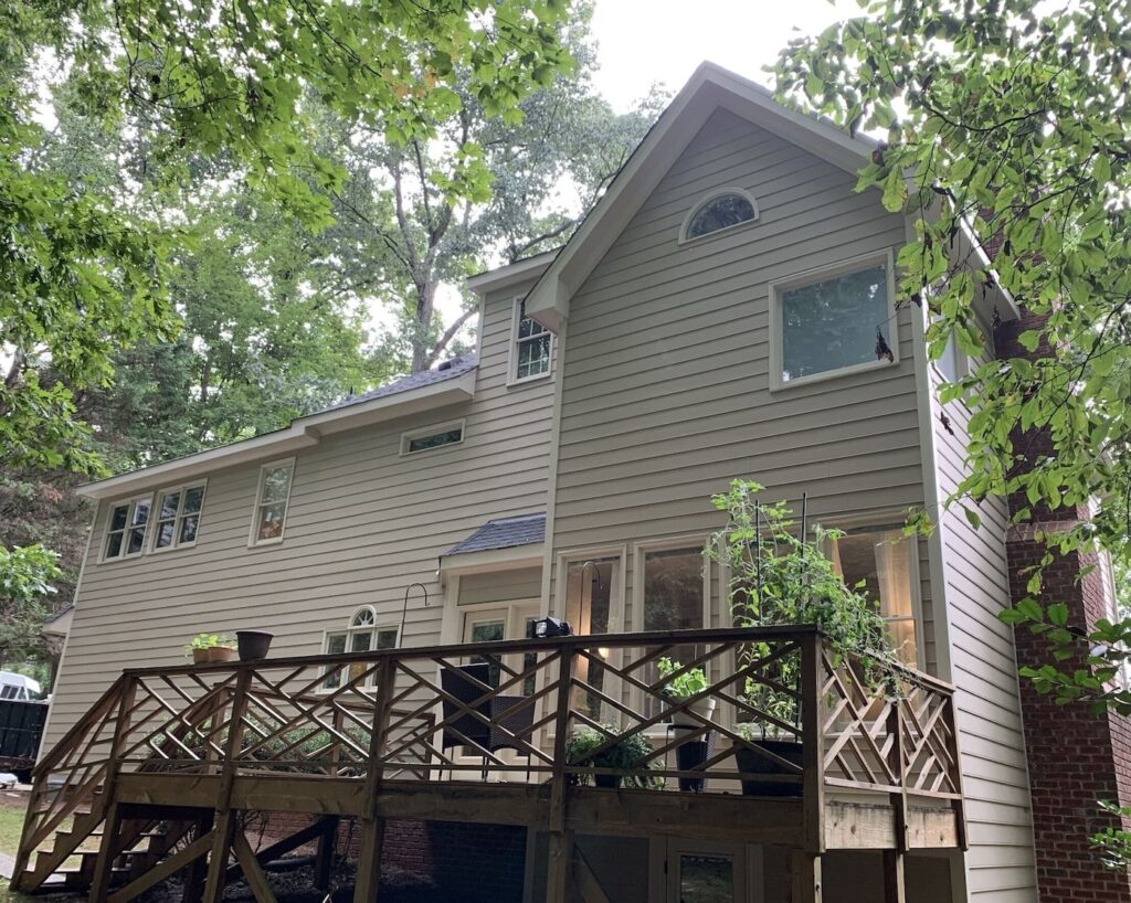 featured project photo after image for new siding, gutters, and windows, for a home in Holly Springs, NC
