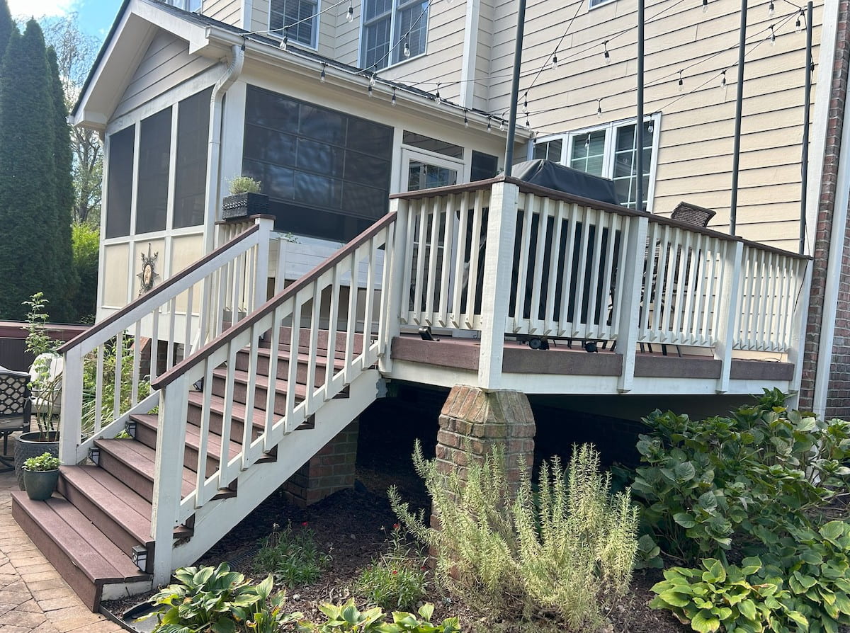 old deck with cracks and chips