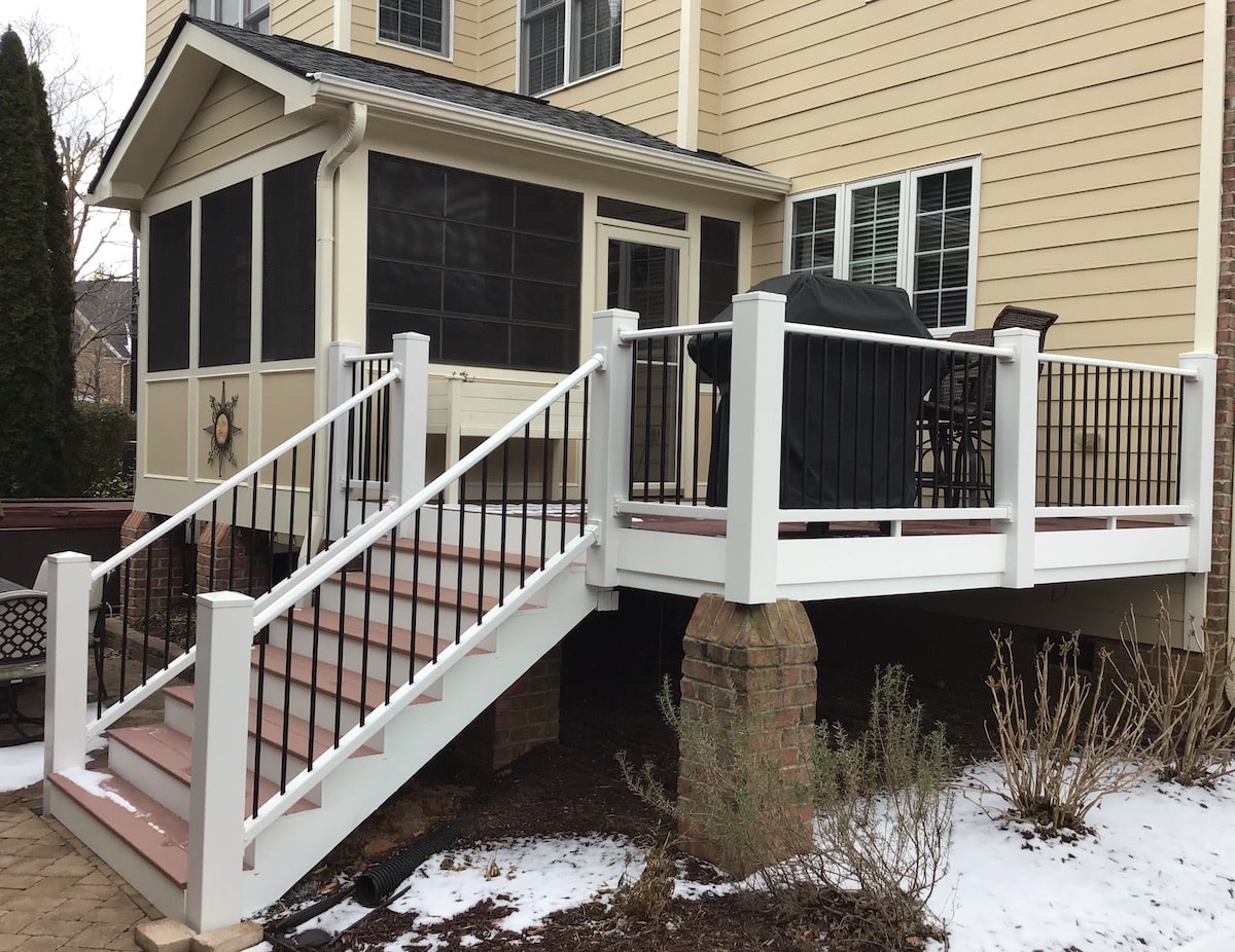 restored deck and new railing
