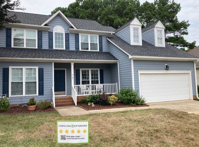 Home in Cary, NC, after getting new James Hardie siding and trim installed
