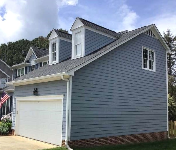 Home in Cary, NC, with old siding