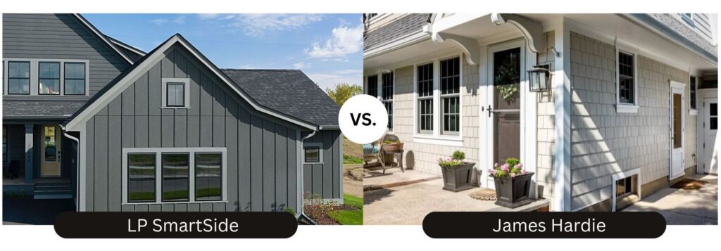 Visual comparison of LP SmartSide vs Hardie Board