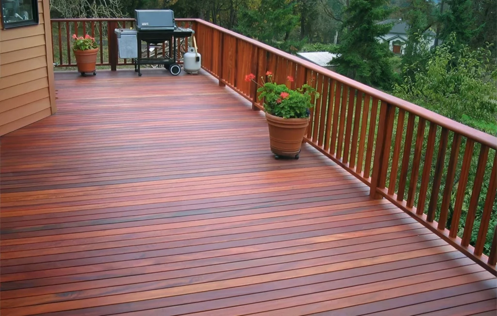 Professionally restored deck on a North Carolina home with updated appearance and finish